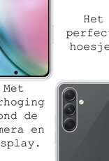 BASEY. Hoes Geschikt voor Samsung A54 Hoesje Siliconen Back Cover Case Met 2x Screenprotector - Hoesje Geschikt voor Samsung Galaxy A54 Hoes Cover Hoesje - Transparant