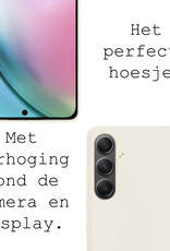 BASEY. Hoes Geschikt voor Samsung A54 Hoesje Siliconen Back Cover Case Met 2x Screenprotector - Hoesje Geschikt voor Samsung Galaxy A54 Hoes Cover Hoesje - Wit