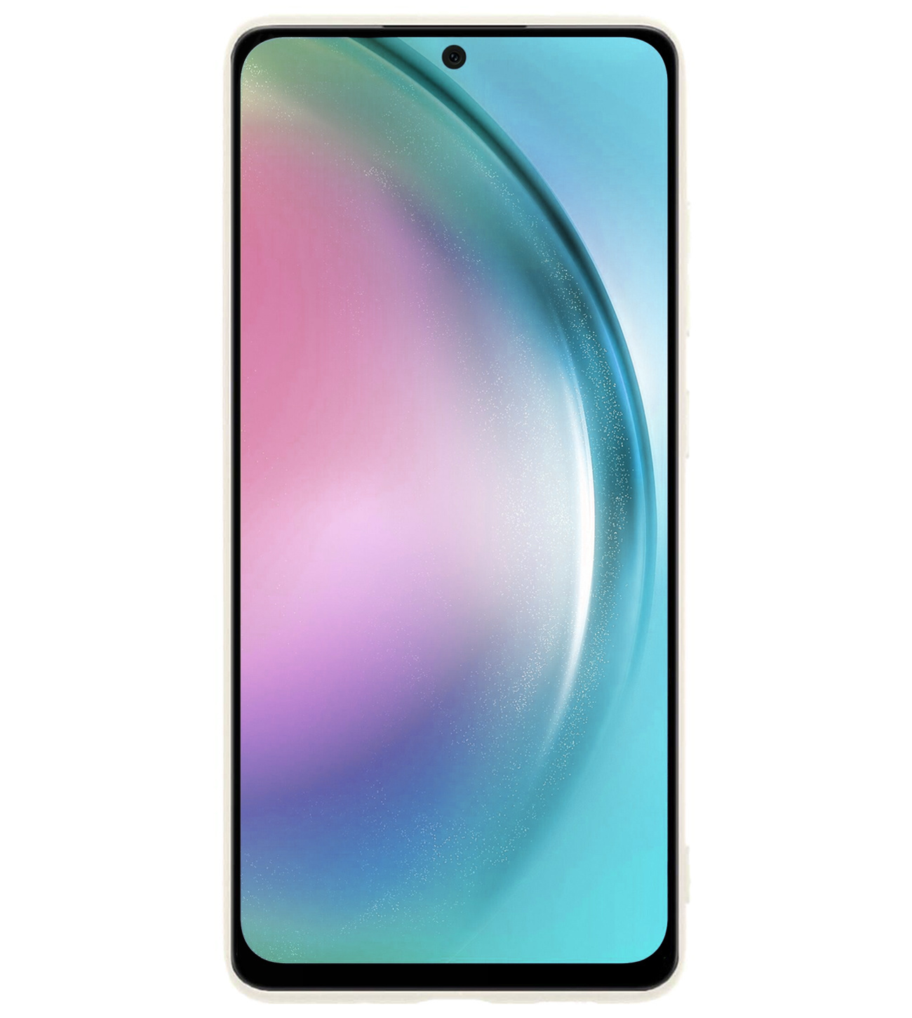 BASEY. Hoes Geschikt voor Samsung A54 Hoesje Siliconen Back Cover Case Met 2x Screenprotector - Hoesje Geschikt voor Samsung Galaxy A54 Hoes Cover Hoesje - Wit