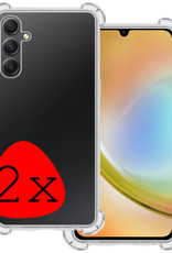 BASEY. Hoes Geschikt voor Samsung A34 Hoesje Shock Proof Case Hoes Siliconen - Hoesje Geschikt voor Samsung Galaxy A34 Hoes Cover Shockproof - Transparant - 2 Stuks