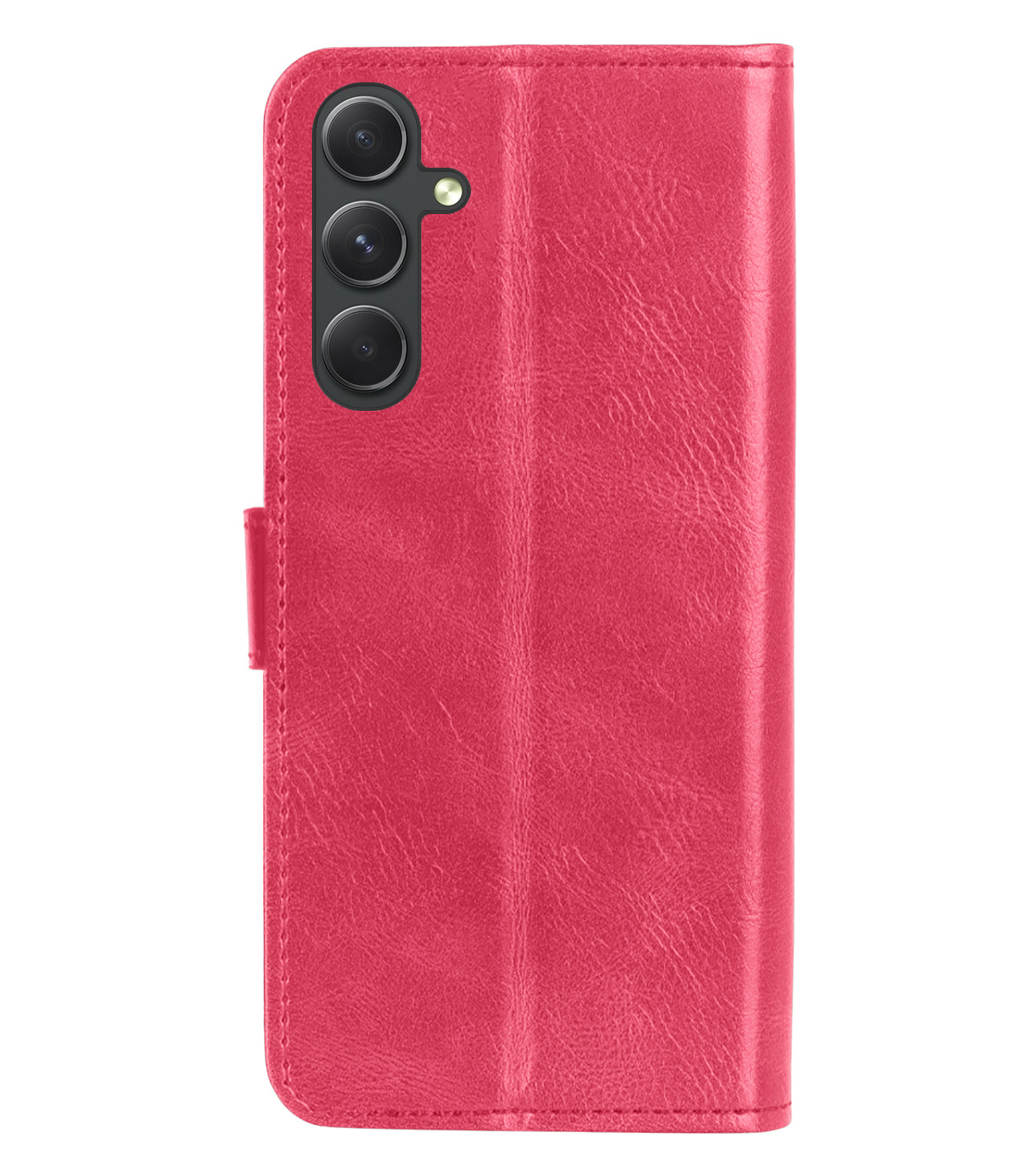 Samsung Galaxy A54 Hoesje Book Case Hoes Flip Cover Bookcase Met Screenprotector - Donker Roze