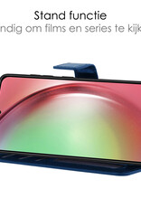 NoXx Hoes Geschikt voor Samsung A54 Hoesje Book Case Hoes Flip Cover Wallet Bookcase Met 2x Screenprotector - Donkerblauw