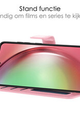 NoXx Hoes Geschikt voor Samsung A54 Hoesje Book Case Hoes Flip Cover Wallet Bookcase Met 2x Screenprotector - Lichtroze