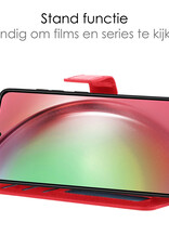 NoXx Hoes Geschikt voor Samsung A54 Hoesje Book Case Hoes Flip Cover Wallet Bookcase Met 2x Screenprotector - Rood