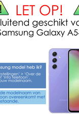 NoXx Hoes Geschikt voor Samsung A54 Hoesje Book Case Hoes Flip Cover Wallet Bookcase Met 2x Screenprotector - Rosé goud