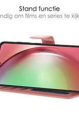 NoXx Hoes Geschikt voor Samsung A54 Hoesje Book Case Hoes Flip Cover Wallet Bookcase Met 2x Screenprotector - Rosé goud