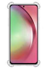 NoXx Hoes Geschikt voor Samsung A54 Hoesje Pasjeshouder Cover Shock Proof Case Siliconen Hoes Met Kaarthouder Met Screenprotector - Transparant