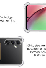 NoXx Hoes Geschikt voor Samsung A54 Hoesje Pasjeshouder Cover Shock Proof Case Siliconen Hoes Met Kaarthouder Met 2x Screenprotector - Transparant
