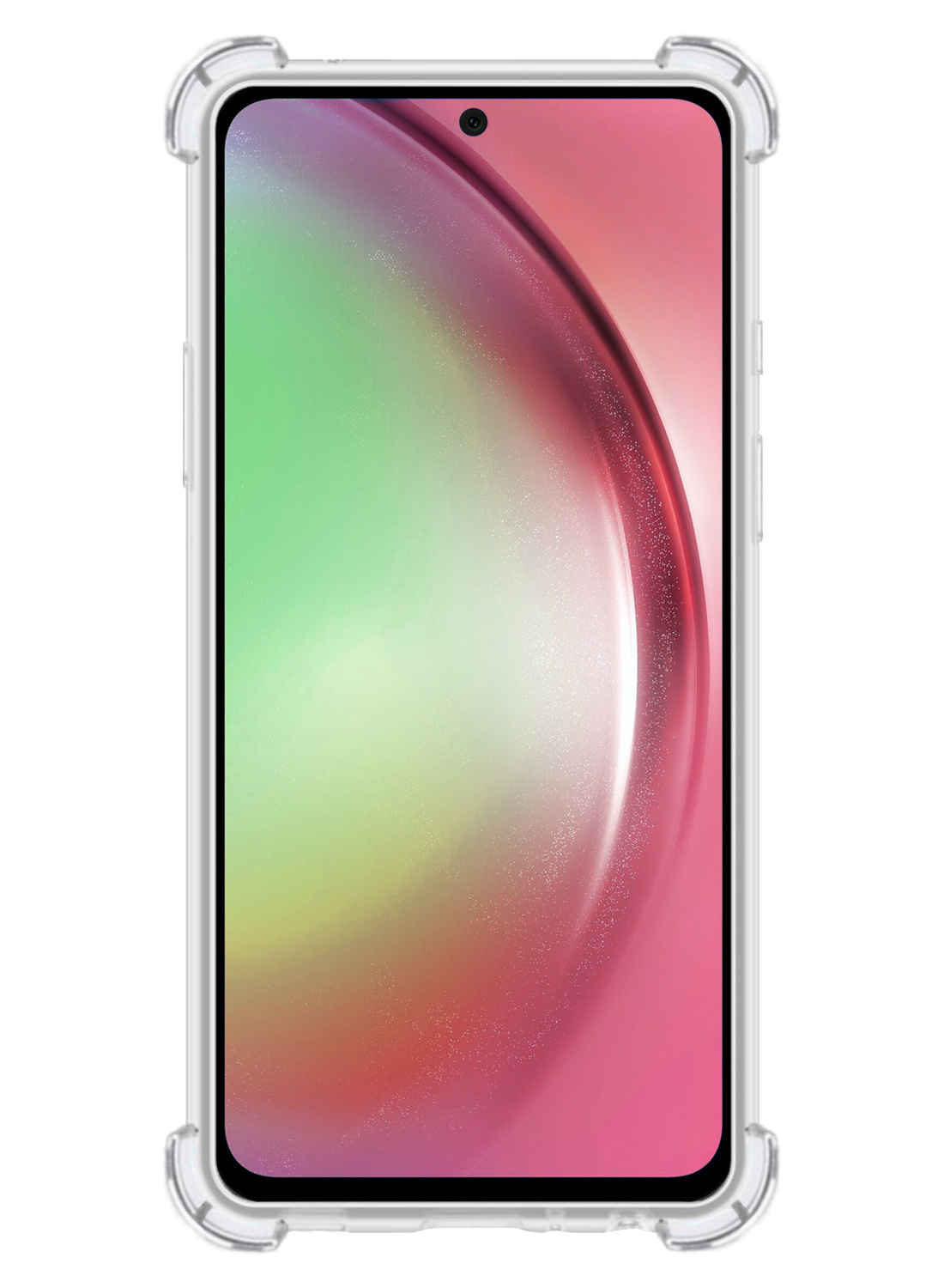 NoXx Hoes Geschikt voor Samsung A54 Hoesje Pasjeshouder Cover Shock Proof Case Siliconen Hoes Met Kaarthouder Met 2x Screenprotector - Transparant