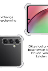 NoXx Hoes Geschikt voor Samsung A54 Hoesje Siliconen Cover Shock Proof Back Case Shockproof Hoes Met 2x Screenprotector - Transparant
