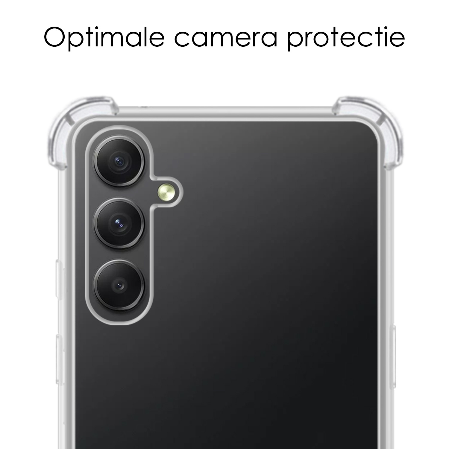 NoXx Hoes Geschikt voor Samsung A54 Hoesje Siliconen Cover Shock Proof Back Case Shockproof Hoes Met 2x Screenprotector - Transparant