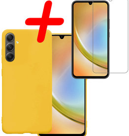 BASEY. BASEY. Samsung Galaxy A34 Hoesje Siliconen Met Screenprotector - Geel