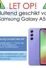 NoXx Hoes Geschikt voor Samsung A54 Hoesje Cover Siliconen Back Case Hoes Met Screenprotector - Donkerblauw
