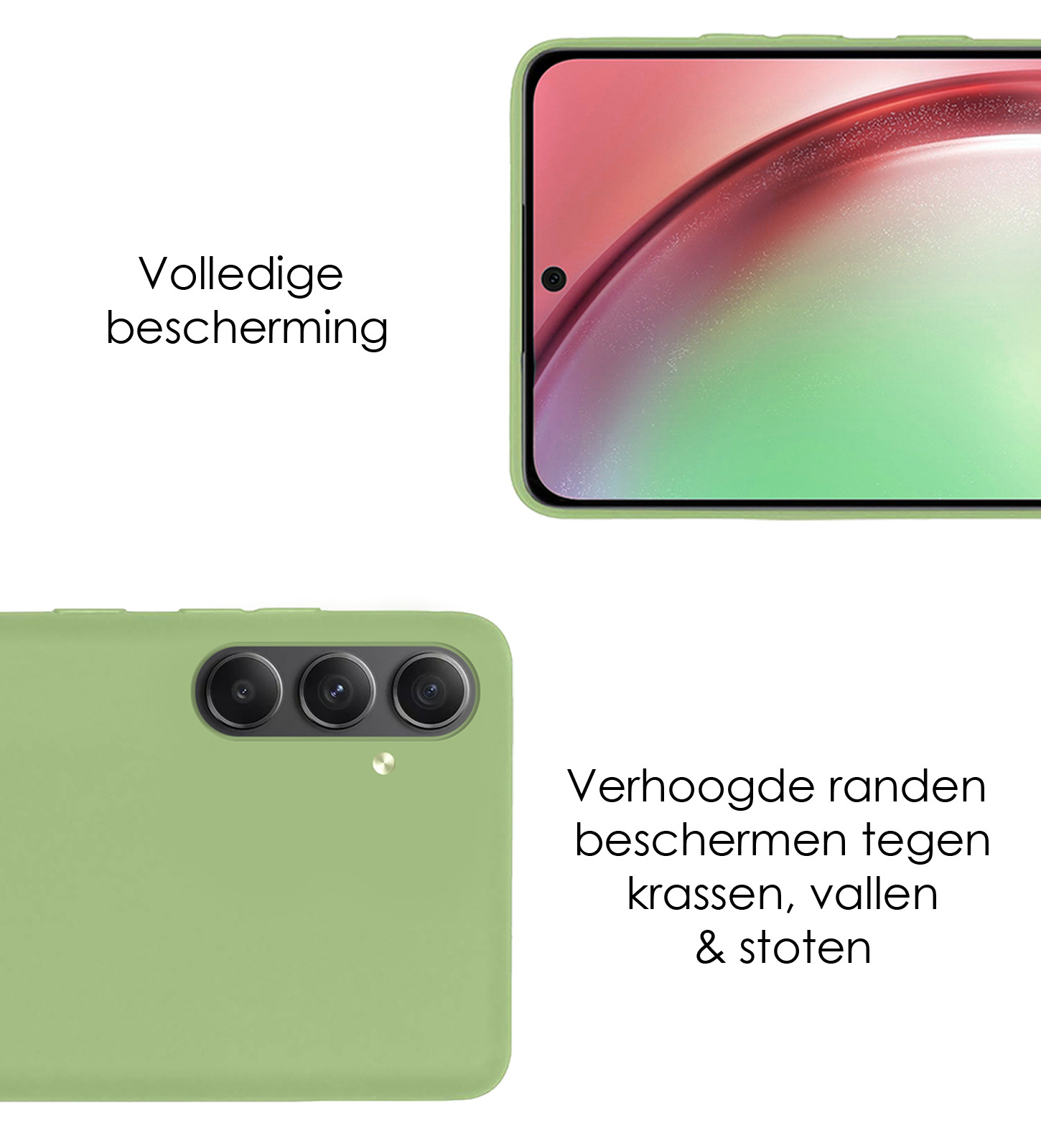NoXx Hoes Geschikt voor Samsung A54 Hoesje Cover Siliconen Back Case Hoes Met Screenprotector - Groen
