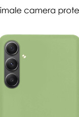 NoXx Hoes Geschikt voor Samsung A54 Hoesje Cover Siliconen Back Case Hoes Met Screenprotector - Groen