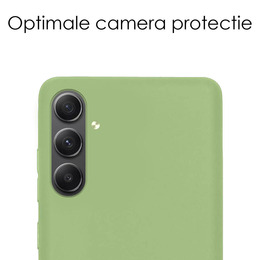 NoXx Hoes Geschikt voor Samsung A54 Hoesje Cover Siliconen Back Case Hoes Met Screenprotector - Groen