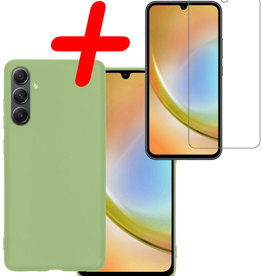 BASEY. BASEY. Samsung Galaxy A34 Hoesje Siliconen Met Screenprotector - Groen