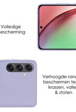 Hoes Geschikt voor Samsung A54 Hoesje Cover Siliconen Back Case Hoes Met Screenprotector - Lila