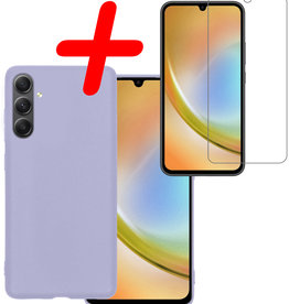 BASEY. BASEY. Samsung Galaxy A34 Hoesje Siliconen Met Screenprotector - Lila
