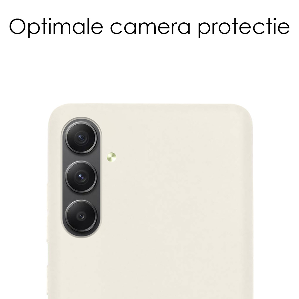 NoXx Hoes Geschikt voor Samsung A54 Hoesje Cover Siliconen Back Case Hoes Met Screenprotector - Wit