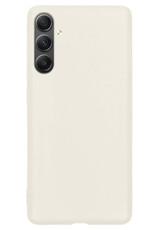 Hoes Geschikt voor Samsung A54 Hoesje Cover Siliconen Back Case Hoes Met Screenprotector - Wit
