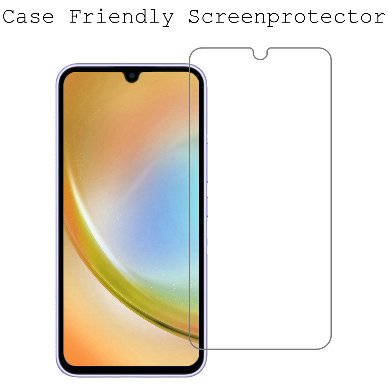 BASEY. Hoes Geschikt voor Samsung A34 Hoesje Siliconen Back Cover Case Met Screenprotector - Hoesje Geschikt voor Samsung Galaxy A34 Hoes Cover Hoesje - Transparant