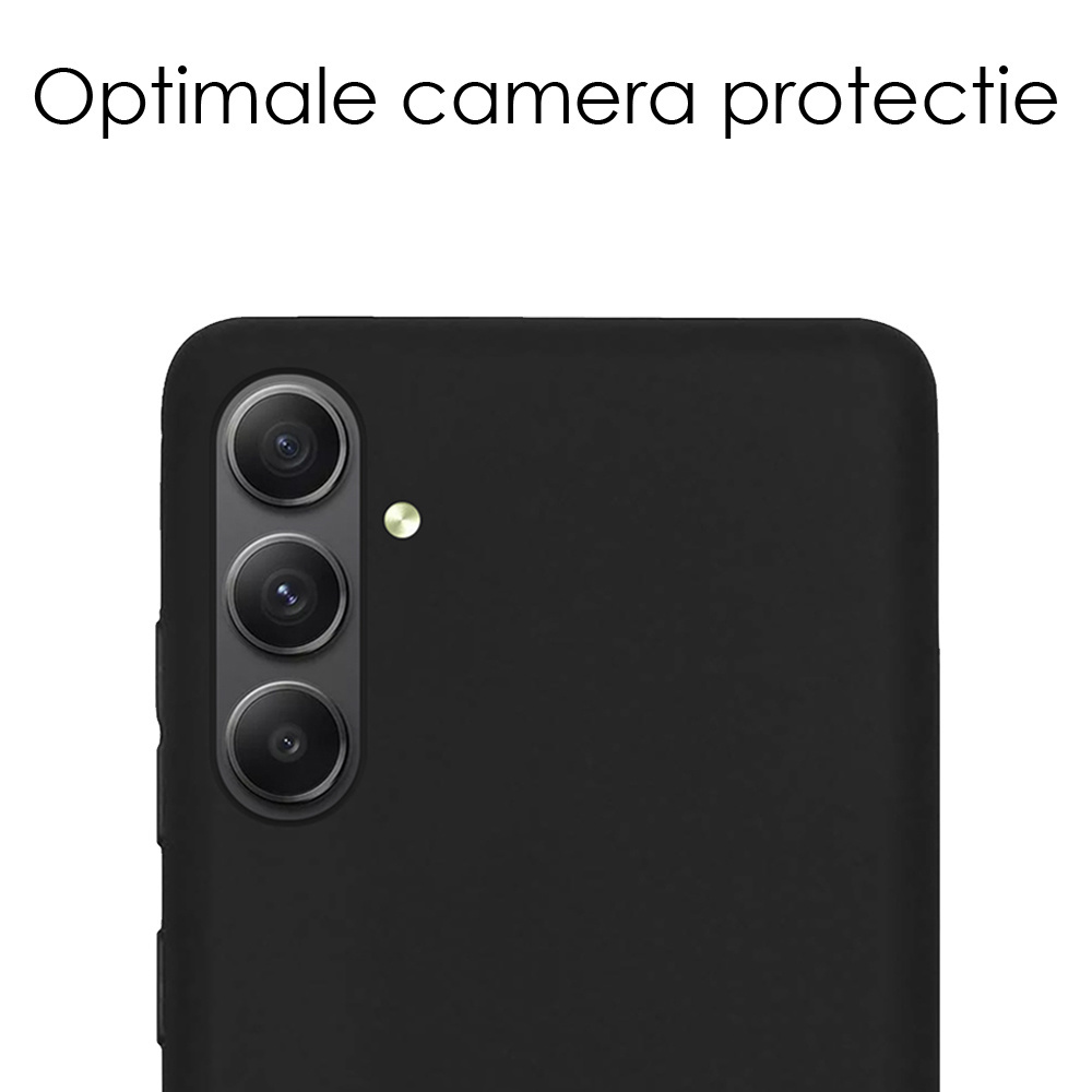 Hoes Geschikt voor Samsung A54 Hoesje Cover Siliconen Back Case Hoes Met Screenprotector - Zwart