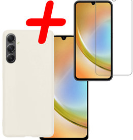 BASEY. BASEY. Samsung Galaxy A34 Hoesje Siliconen Met Screenprotector - Wit