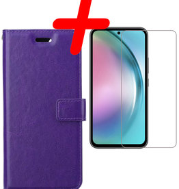 BASEY. BASEY. Samsung Galaxy A54 Hoesje Bookcase Paars Met Screenprotector