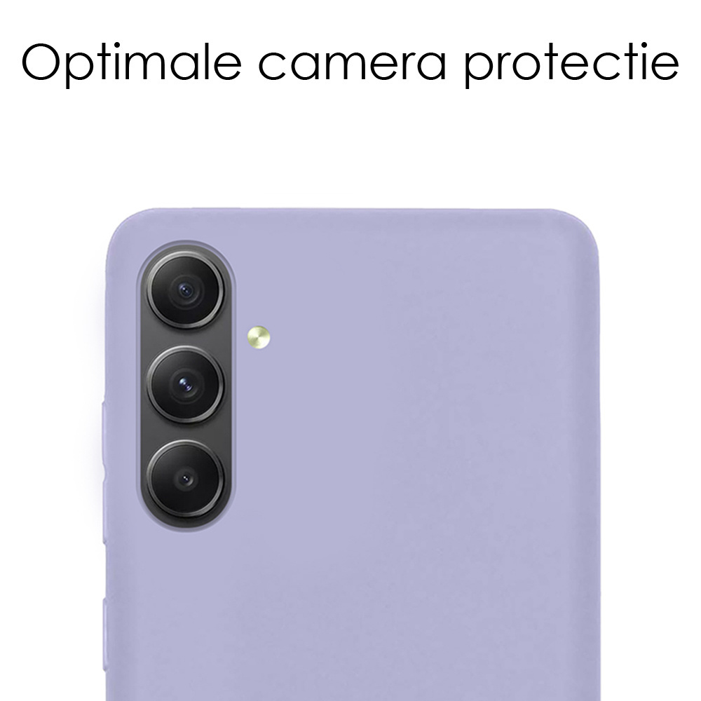 NoXx Hoes Geschikt voor Samsung A54 Hoesje Cover Siliconen Back Case Hoes Met 2x Screenprotector - Lila