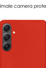 NoXx Hoes Geschikt voor Samsung A54 Hoesje Cover Siliconen Back Case Hoes Met 2x Screenprotector - Rood