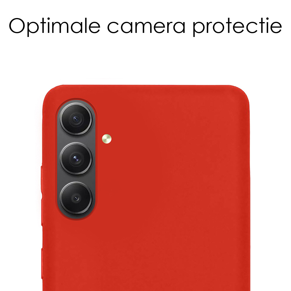 NoXx Hoes Geschikt voor Samsung A54 Hoesje Cover Siliconen Back Case Hoes Met 2x Screenprotector - Rood
