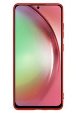 NoXx Hoes Geschikt voor Samsung A54 Hoesje Cover Siliconen Back Case Hoes Met 2x Screenprotector - Rood