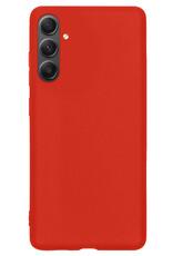 NoXx Hoes Geschikt voor Samsung A54 Hoesje Cover Siliconen Back Case Hoes Met 2x Screenprotector - Rood