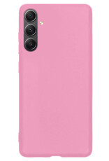 NoXx Hoes Geschikt voor Samsung A54 Hoesje Cover Siliconen Back Case Hoes Met 2x Screenprotector - Lichtroze