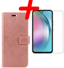 BASEY. BASEY. Samsung Galaxy A54 Hoesje Bookcase Rose Goud Met Screenprotector