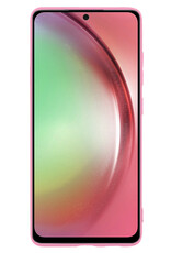Samsung Galaxy A54 Hoesje Back Cover Siliconen Case Hoes Met 2x Screenprotector - Licht Roze