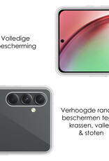 NoXx Hoes Geschikt voor Samsung A54 Hoesje Cover Siliconen Back Case Hoes Met 2x Screenprotector - Transparant