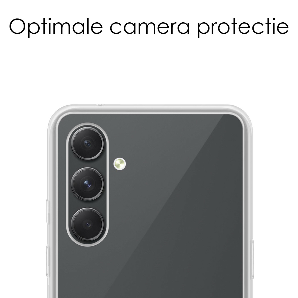 NoXx Hoes Geschikt voor Samsung A54 Hoesje Cover Siliconen Back Case Hoes Met 2x Screenprotector - Transparant