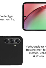 NoXx Hoes Geschikt voor Samsung A54 Hoesje Cover Siliconen Back Case Hoes Met 2x Screenprotector - Zwart