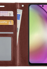 Samsung A54 Hoes Bookcase Flipcase Book Cover Met Screenprotector - Samsung Galaxy A54 Hoesje Book Case - Bruin