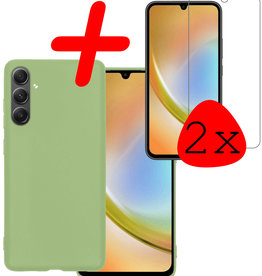 BASEY. BASEY. Samsung Galaxy A34 Hoesje Siliconen Met 2x Screenprotector - Groen