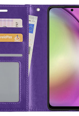 Nomfy Hoesje Geschikt voor Samsung A54 Hoes Bookcase Flipcase Book Cover Met Screenprotector - Hoes Geschikt voor Samsung Galaxy A54 Hoesje Book Case - Paars