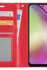 Nomfy Hoesje Geschikt voor Samsung A54 Hoes Bookcase Flipcase Book Cover Met Screenprotector - Hoes Geschikt voor Samsung Galaxy A54 Hoesje Book Case - Rood