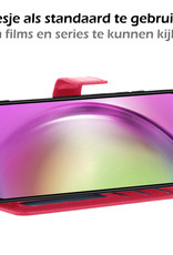 Nomfy Hoesje Geschikt voor Samsung A54 Hoes Bookcase Flipcase Book Cover Met 2x Screenprotector - Hoes Geschikt voor Samsung Galaxy A54 Hoesje Book Case - Donkerroze