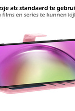 Nomfy Hoesje Geschikt voor Samsung A54 Hoes Bookcase Flipcase Book Cover Met 2x Screenprotector - Hoes Geschikt voor Samsung Galaxy A54 Hoesje Book Case - Lichtroze