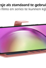 Nomfy Hoesje Geschikt voor Samsung A54 Hoes Bookcase Flipcase Book Cover Met 2x Screenprotector - Hoes Geschikt voor Samsung Galaxy A54 Hoesje Book Case - Rosé goud