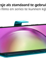 Nomfy Hoesje Geschikt voor Samsung A54 Hoes Bookcase Flipcase Book Cover Met 2x Screenprotector - Hoes Geschikt voor Samsung Galaxy A54 Hoesje Book Case - Turquoise