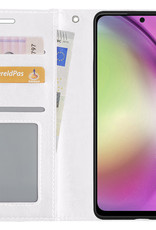Nomfy Hoesje Geschikt voor Samsung A54 Hoes Bookcase Flipcase Book Cover Met 2x Screenprotector - Hoes Geschikt voor Samsung Galaxy A54 Hoesje Book Case - Wit