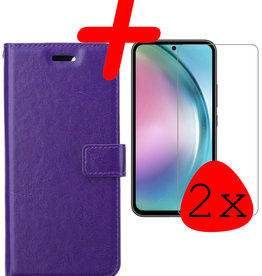 BASEY. BASEY. Samsung Galaxy A54 Hoesje Bookcase Paars Met 2x Screenprotector